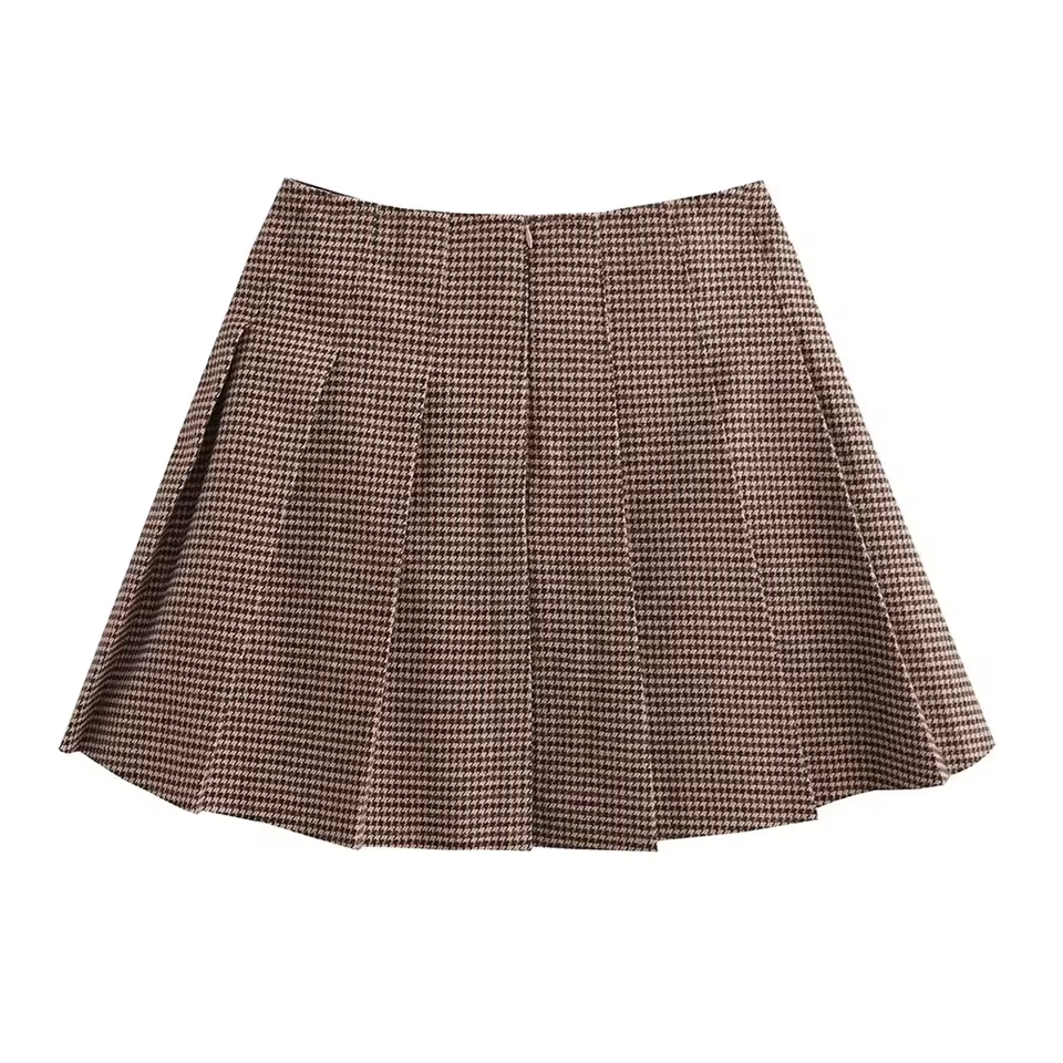 Autumn New Loose and Slim Suit Coat Leather Buckle Decoration Wide Pleated Skirt Pants Two Piece Set
